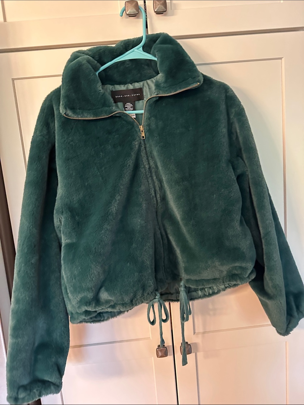 Soft Plush Teal Zip-Up Jacket
